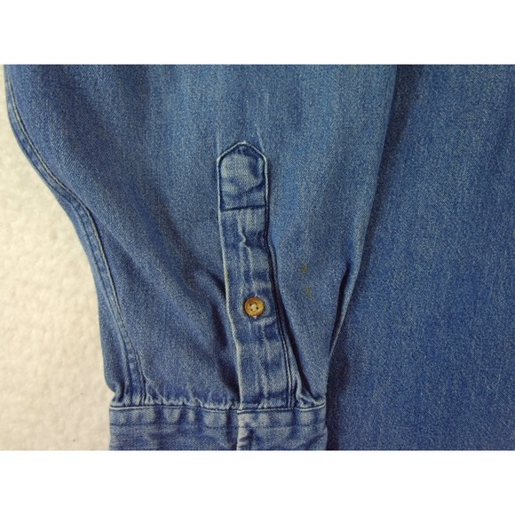Bill Bass Premium Button Down Blue Denim Shirt Mens XL Long Sleeve Casual *read* - Picture 9 of 11